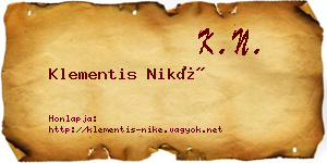 Klementis Niké névjegykártya